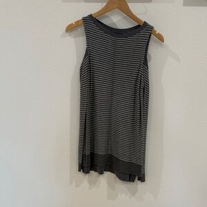 Striped Gray cold shoulder Top